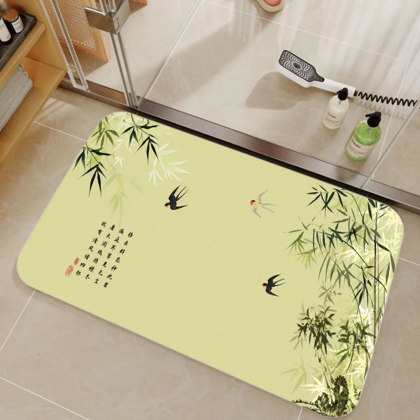 Bamboo Bath Mat - Tappetino da doccia in fango di
