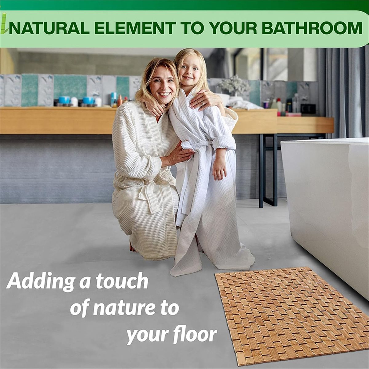Bamboo Bath Mat - NOCM Tappetino da Bagno in Bambù